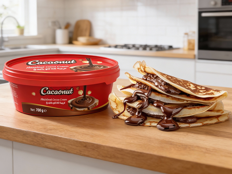 French Crepes with Chocolate Hazelnut Spread and Fresh Strawberries